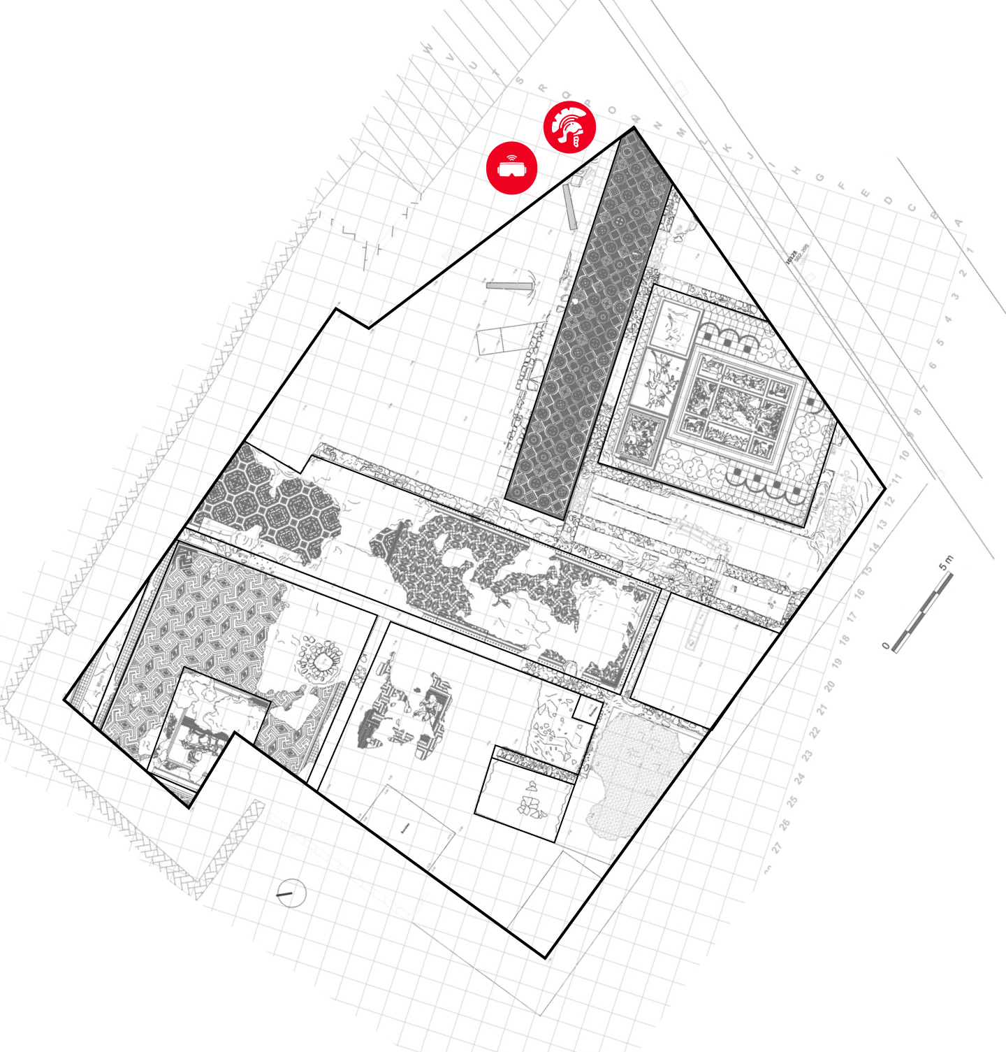 Mapa de la Villa Romana de Orpheus